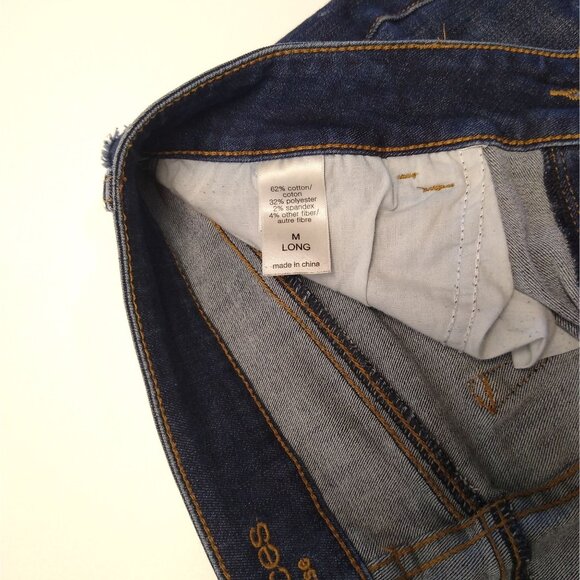 Maurices DenimFlex M Long High Rise Dark Fray Waist Jegging Sandblasted Wash EUC - Picture 6 of 9